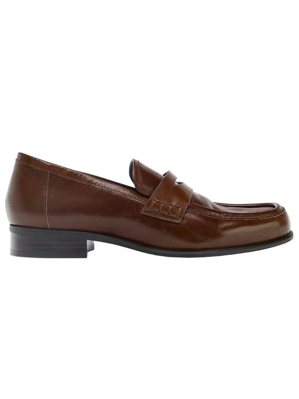 Zara brown leather loafer